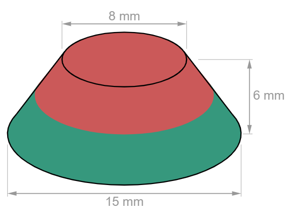 N42 Cone Neodymium magnet Ø 15/8 mm, height 6 mm-U-Polemag