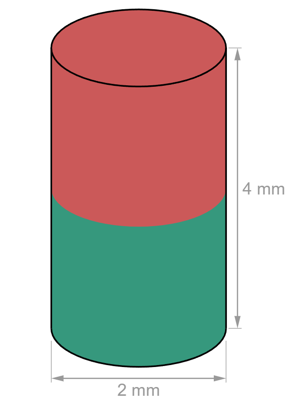 Rod Neodymium magnet N45 D2 x 4 mm-U-Polemag